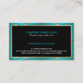 Türkisblau und moderne Gold Zebra Streifen Visitenkarte (Rückseite)