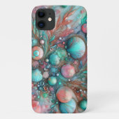Türkisblau und rosa Muschel Delight Case-Mate iPhone Hülle (Rückseite)