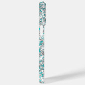 Türkisblau und Silberglanz Glittery Glam Signature Case-Mate iPhone Hülle (Rückseite / Rechts)