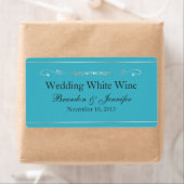 Türkisblau und Silberne Hochzeit Mini Weinetikette (Insitu)