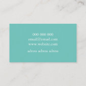 Türkisblau und weiß aus hellem Holz Visitenkarte (Rückseite)