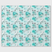 Türkisblau und Weiß Jeder Anlass Geschenkpapier (Flach)