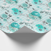 Türkisblau und Weiß Jeder Anlass Geschenkpapier (Ecke)