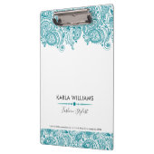 Türkisblau Vintag Paisley Lace Klemmbrett (Links)