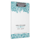 Türkisblau Vintag Paisley Lace Klemmbrett (Rechts)