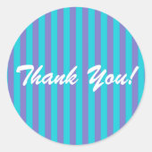 Türkisblau/violett Streifen Runder Aufkleber (Vorderseite)