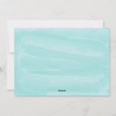Türkisblau Wasserfarbenfrohe Ferien Feiertagskarte (Rückseite)