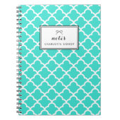 Türkisblau-Wave-Muster Personalisiert Notizblock (Vorderseite)