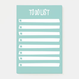 Türkisblau Weiß, einfach Giro to do List Stati Post-it Klebezettel