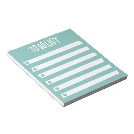 Türkisblau Weiß, einfach zu erledigen Notizblock (angewinkelt)