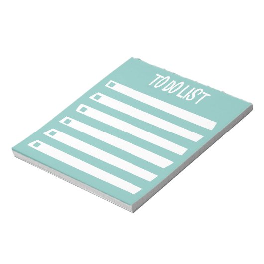 Türkisblau Weiß, einfach zu erledigen Notizblock (Rotiert)