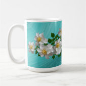Türkisblau Weiße Blume Tee Tasse (Links)