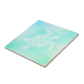 Türkisblau Weiße Küstenküste Meerwasserfarbe Fliese (Seite)