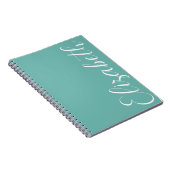 Türkisblau Weiße Minimal Script Einfaches Elegant Notizblock (Rechte Seite)