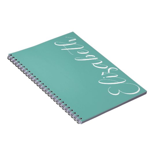 Türkisblau Weiße Minimal Script Einfaches Elegant Notizblock (Rechte Seite)