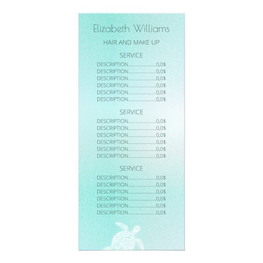 Türkisblau Weiße türkische Küste Werbekarte (Vorne)