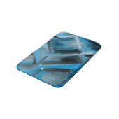 Türkisblau Zeitgenössische Kunst Abstrakte Malerei Badematte (Schrägansicht)