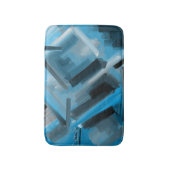 Türkisblau Zeitgenössische Kunst Abstrakte Malerei Badematte (Vorderseite Vertikal)