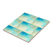 Türkisblaue abstrakte Kunstcreme gebrochen Fliese (Seite)