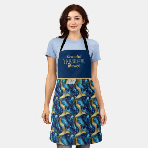 Türkisblaue All-over-Print-Schürze Schürze