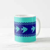 Türkisblaue Angelfische Streifen Kaffeetasse (VorderseiteRechts)