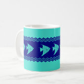 Türkisblaue Angelfische Streifen Kaffeetasse (Vorderseite Links)