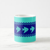 Türkisblaue Angelfische Streifen Kaffeetasse (Mittel)