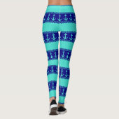 Türkisblaue Ankerküste Streifen Leggings (Rückseite)