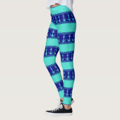 Türkisblaue Ankerküste Streifen Leggings (Links)