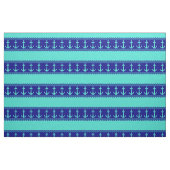 Türkisblaue Ankerküste Streifen Stoff (Fat Quarter (45,7 x 55,9 cm))