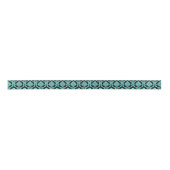 Türkisblaue Aqua Glitzer Schwarzer Damast Design Satinband (Vorderseite)