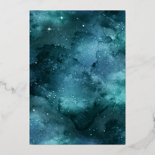 Türkisblaue Aquamarine Blütenschmetterlinge Quince Folieneinladung (Rückseite)