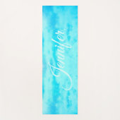 Türkisblaue Aquamarine Karibik-Bezeichnung Monogra Yogamatte (Vorderseite)