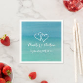 Türkisblaue Aquarellmalerei Hochzeitsnapkins Serviette (Beispiel)