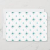 Türkisblaue Atomi-Sternexplosion Mitte des Jahrhun Einladung (Rückseite)