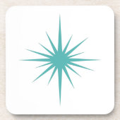 Türkisblaue Atomic Sternexplosion Mitte des Jahrhu Getränkeuntersetzer (Vorderseite)