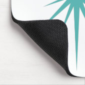 Türkisblaue Atomic Sternexplosion Mitte des Jahrhu Mousepad (Ecke)