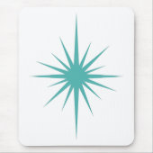 Türkisblaue Atomic Sternexplosion Mitte des Jahrhu Mousepad (Vorne)