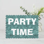 Türkisblaue Blasenverpackung Geburtstagsparty Einladung (Stehend Vorderseite)