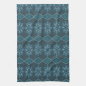 Türkisblaue Blätter Octagon und Diagonal Geschirrtuch (Vertikal)