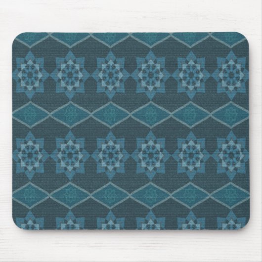 Türkisblaue Blätter Octagon und Diagonal Mousepad (Vorne)