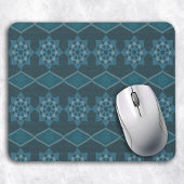 Türkisblaue Blätter Octagon und Diagonal Mousepad