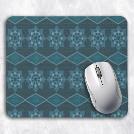 Türkisblaue Blätter Octagon und Diagonal Mousepad