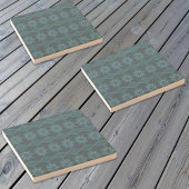 Türkisblaue Blätter Octagon und Diagonal Steinuntersetzer