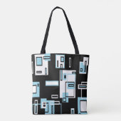 Türkisblaue Blöcke Funky Tote Bag Tasche (Rückseite)