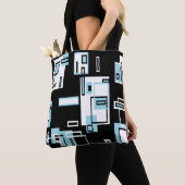 Türkisblaue Blöcke Funky Tote Bag Tasche (Von Nahem)