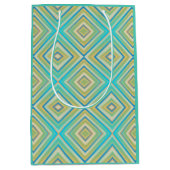 Türkisblaue Blues Alternative Diamond Pattern Mittlere Geschenktüte (Vorderseite)
