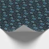 Türkisblaue Blume Geschenkpapier (Ecke)