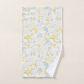 Türkisblaue Blume Nahtloses Muster Badhandtuch Set (Handtuch)