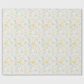 Türkisblaue Blume Nahtloses Muster Geschenkpapier (Flach)